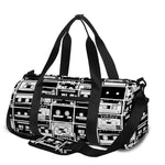 Black And White Cassette Tape Print Gym Bag