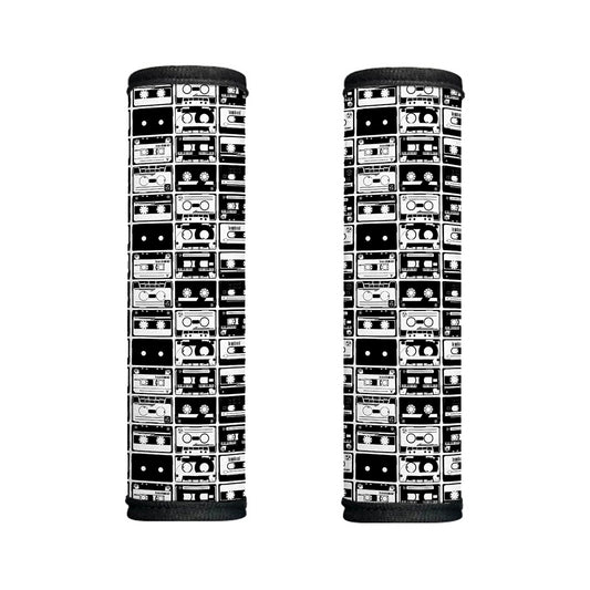 Black And White Cassette Tape Print Handle Covers