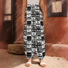 Black And White Cassette Tape Print Harem Pants