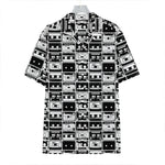 Black And White Cassette Tape Print Hawaiian Shirt