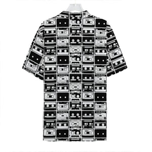 Black And White Cassette Tape Print Hawaiian Shirt