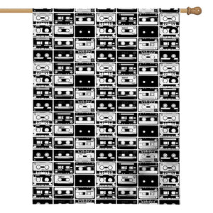 Black And White Cassette Tape Print House Flag