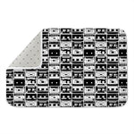 Black And White Cassette Tape Print Indoor Door Mat