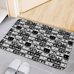 Black And White Cassette Tape Print Indoor Door Mat