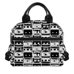 Black And White Cassette Tape Print Insulated Lunch Bag