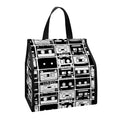 Black And White Cassette Tape Print Insulated Lunch Tote