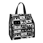 Black And White Cassette Tape Print Insulated Lunch Tote