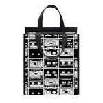 Black And White Cassette Tape Print Insulated Lunch Tote