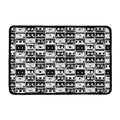 Black And White Cassette Tape Print Kitchen Mat