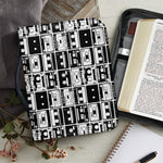 Black And White Cassette Tape Print Leather Bible Cover
