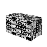 Black And White Cassette Tape Print Leather Tissue Box Cover