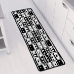 Black And White Cassette Tape Print Long Kitchen Mat