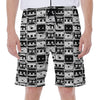 Black And White Cassette Tape Print Men's Beach Shorts