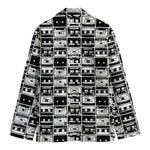 Black And White Cassette Tape Print Men's Blazer