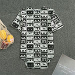 Black And White Cassette Tape Print Men's Bodysuit