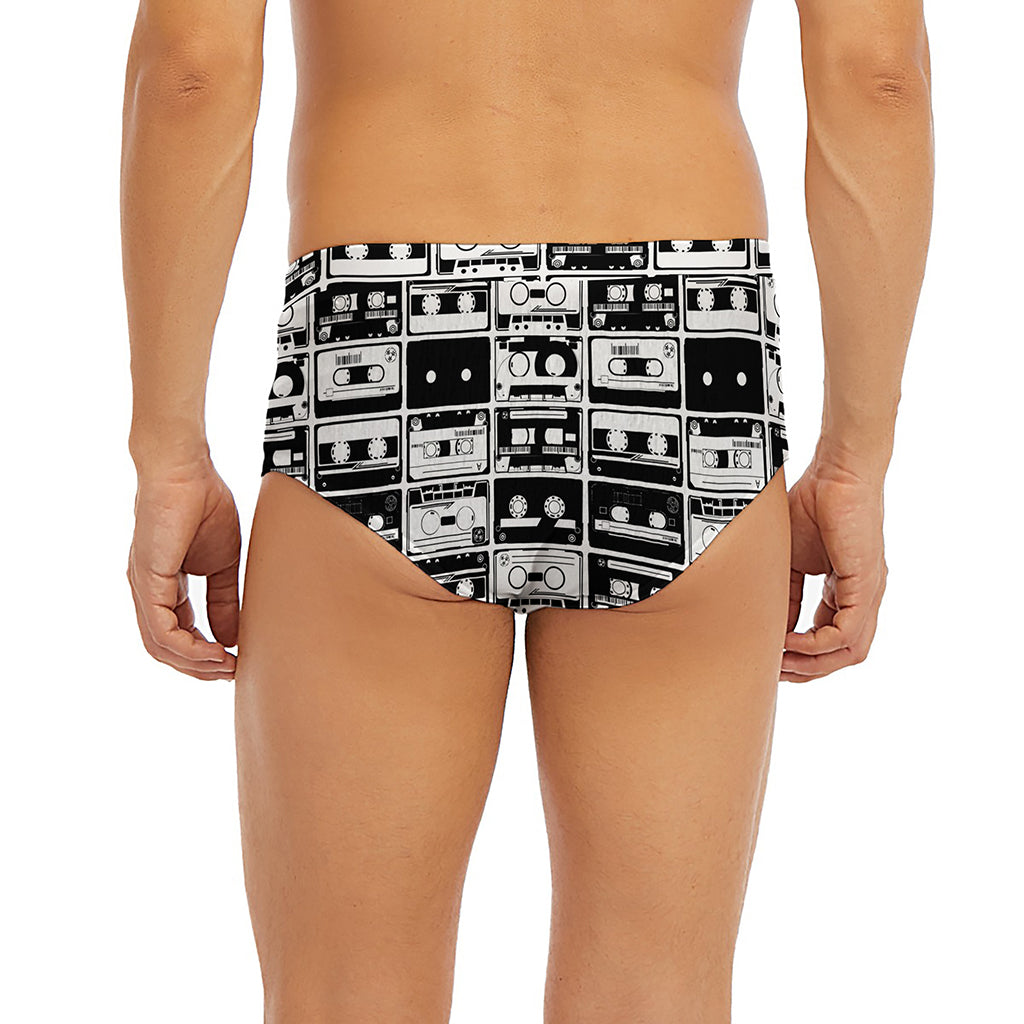 Black And White Cassette Tape Print Men's Briefs