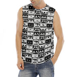 Black And White Cassette Tape Print Men's Fitness Tank Top