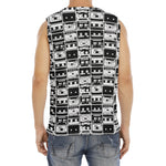 Black And White Cassette Tape Print Men's Fitness Tank Top
