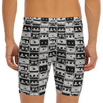 Black And White Cassette Tape Print Men's Long Boxer Briefs