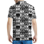 Black And White Cassette Tape Print Men's Polo Shirt