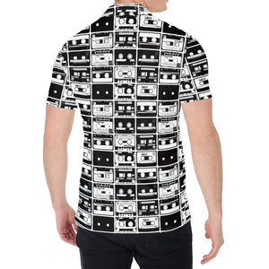 Black And White Cassette Tape Print Men's Shirt