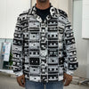 Black And White Cassette Tape Print Men's Shirt Jacket