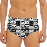 Black And White Cassette Tape Print Men's Triangle Swim Briefs