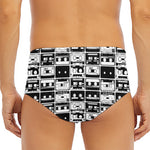 Black And White Cassette Tape Print Men's Triangle Swim Briefs