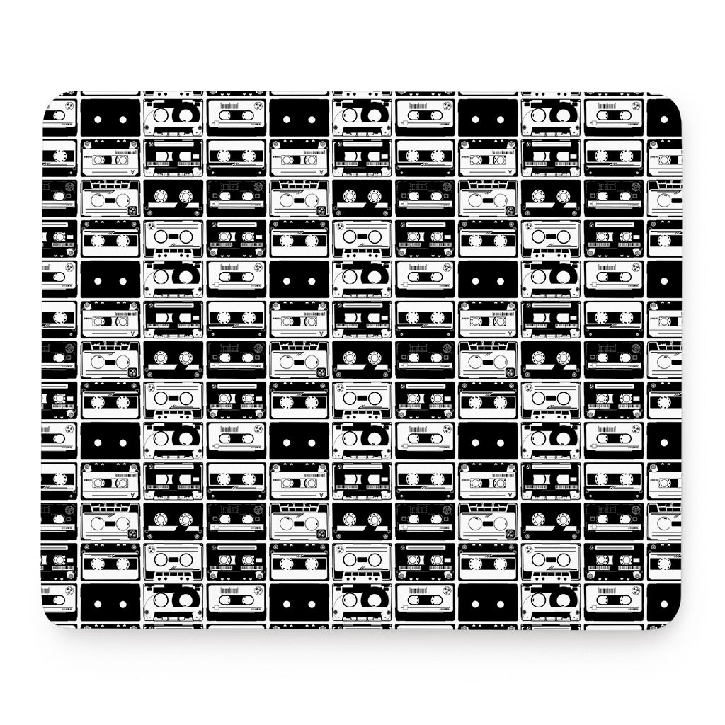 Black And White Cassette Tape Print Mouse Pad