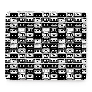 Black And White Cassette Tape Print Mouse Pad