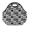 Black And White Cassette Tape Print Neoprene Lunch Bag