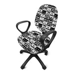 Black And White Cassette Tape Print Office Chair Cover