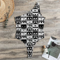 Black And White Cassette Tape Print One Shoulder Bodysuit