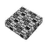 Black And White Cassette Tape Print Outdoor Seat Cushion Cover