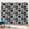 Black And White Cassette Tape Print Pencil Pleat Curtains