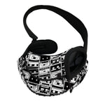 Black And White Cassette Tape Print Pet Sling Carrier