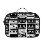 Black And White Cassette Tape Print Portable Lunch Bag