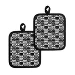 Black And White Cassette Tape Print Pot Holders