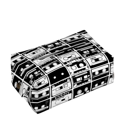 Black And White Cassette Tape Print Rectangle Tissue Box Cover