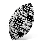 Black And White Cassette Tape Print Rugby Ball