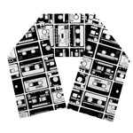 Black And White Cassette Tape Print Scarf