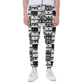 Black And White Cassette Tape Print Joggers