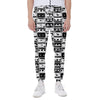 Black And White Cassette Tape Print Scuba Joggers