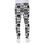 Black And White Cassette Tape Print Scuba Joggers