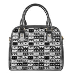 Black And White Cassette Tape Print Shoulder Handbag