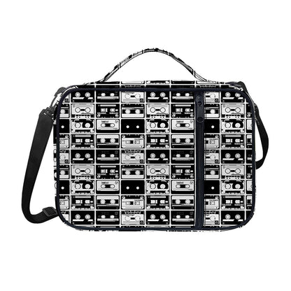 Black And White Cassette Tape Print Shoulder Strap Bible Bag