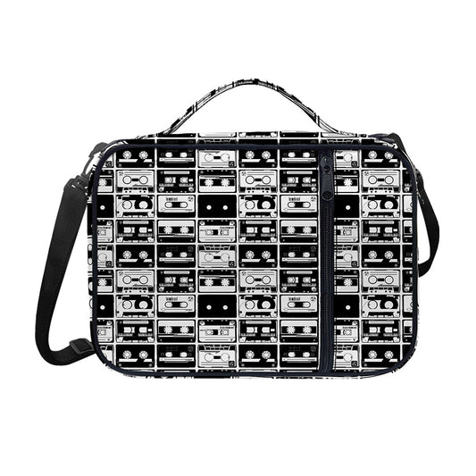 Black And White Cassette Tape Print Shoulder Strap Bible Bag