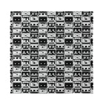 Black And White Cassette Tape Print Silk Bandana