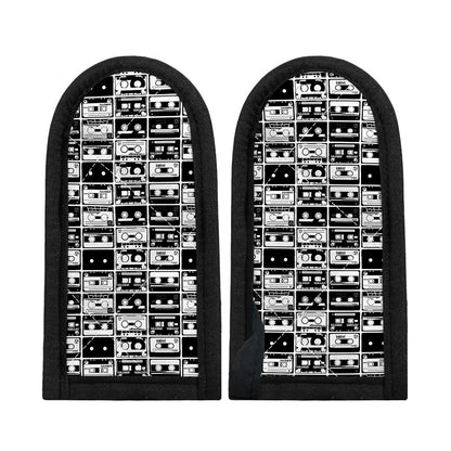 Black And White Cassette Tape Print Skillet Handle Cover