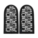 Black And White Cassette Tape Print Skillet Handle Cover